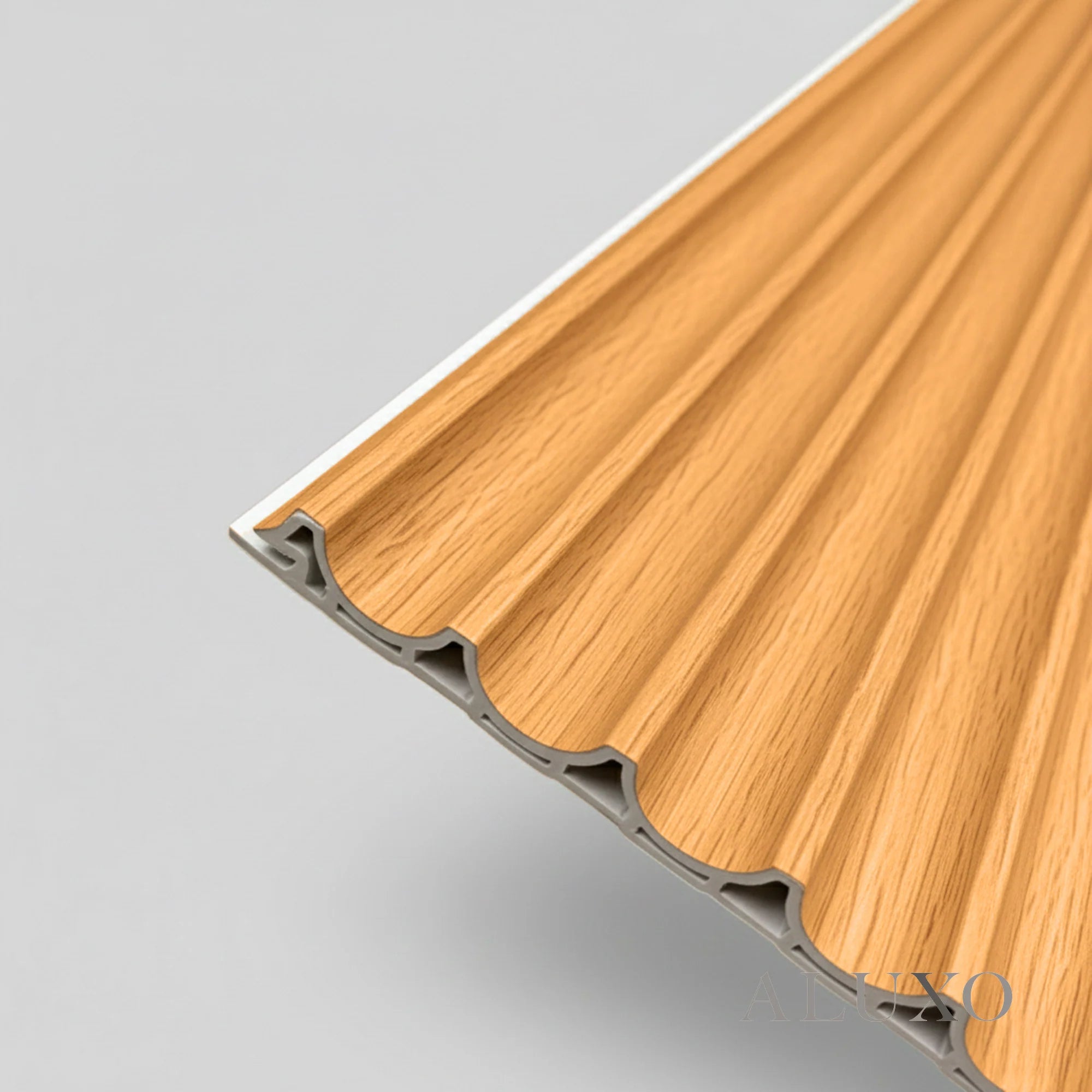 WPC 3D WAVE Decorative Wall Panels 235×15.9cm (SET of 10) - Light Oak