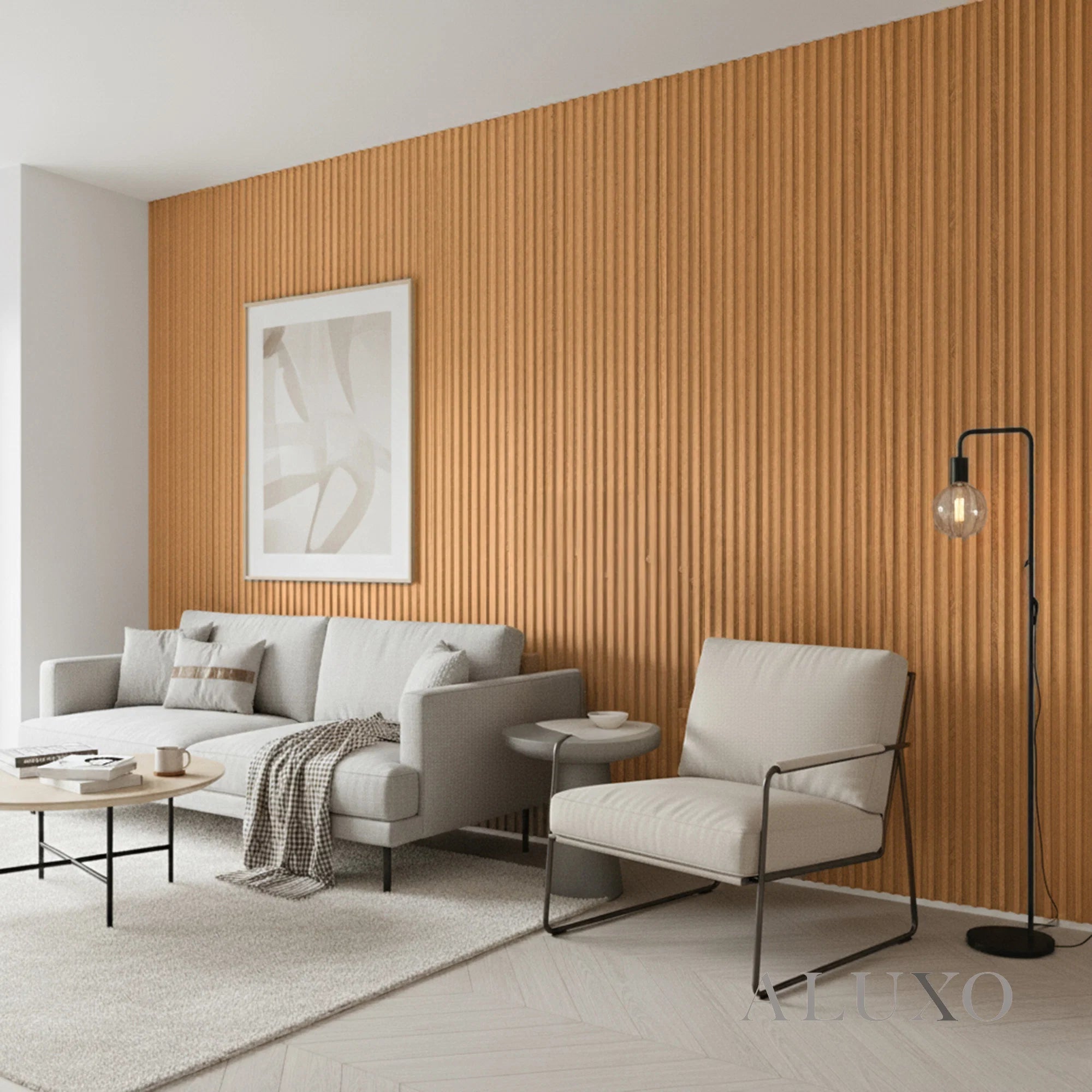 WPC 3D WAVE Decorative Wall Panels 235×15.9cm (SET of 10) - Light Oak