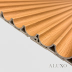 WPC Full Wall Set: 3D Wave & Flat Panels + 4 End Trims - Light Oak