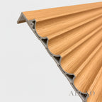 WPC Full Wall Set: 3D Wave & Flat Panels + 4 End Trims - Light Oak