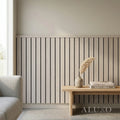 Sale Pre-Cut Wainscoting Wall Panel Kit - Slat Light Oak (196cm x 101cm) | Ready-to-Install Modern Half Wall Panelling