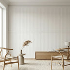 Pre-Cut Wainscoting Wall Panel Kit - Slat White (196cm x 101cm) | Ready-to-Install Modern Half Wall Panelling
