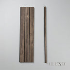 Pre-Cut Wainscoting Wall Panel Kit - Wave Walnut (196cm x 100cm) | Ready-to-Install Scalloped Half-Wall
