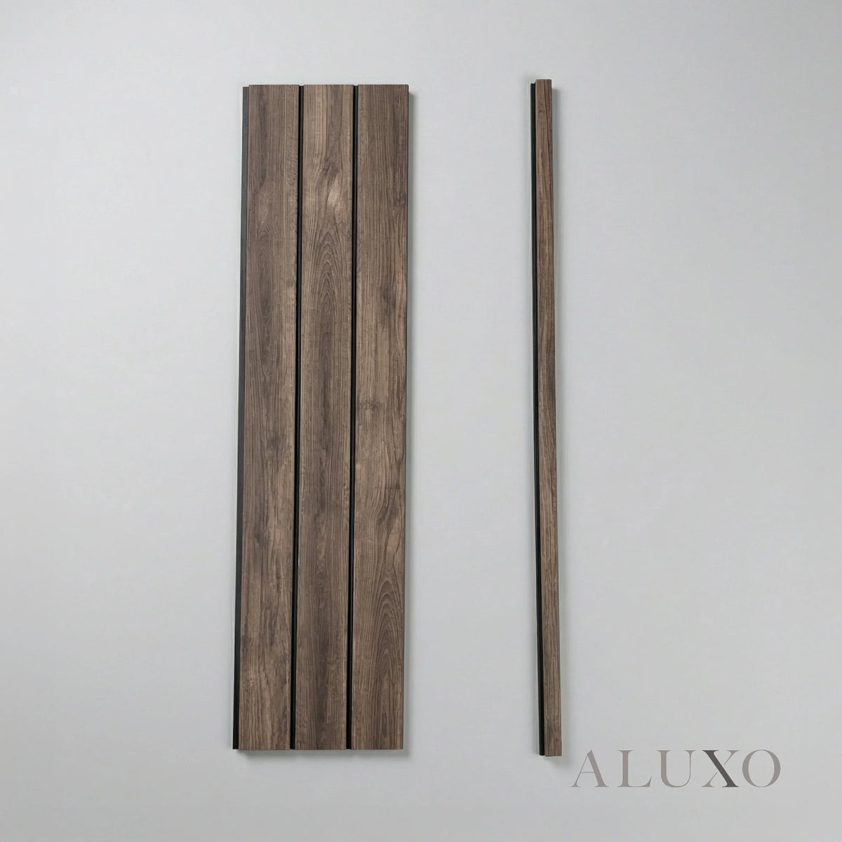 Pre-Cut Wainscoting Wall Panel Kit - Wave Walnut (196cm x 100cm) | Ready-to-Install Scalloped Half-Wall