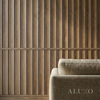 Pre-Cut Wainscoting Wall Panel Kit - Wave Walnut (196cm x 100cm) | Ready-to-Install Scalloped Half-Wall