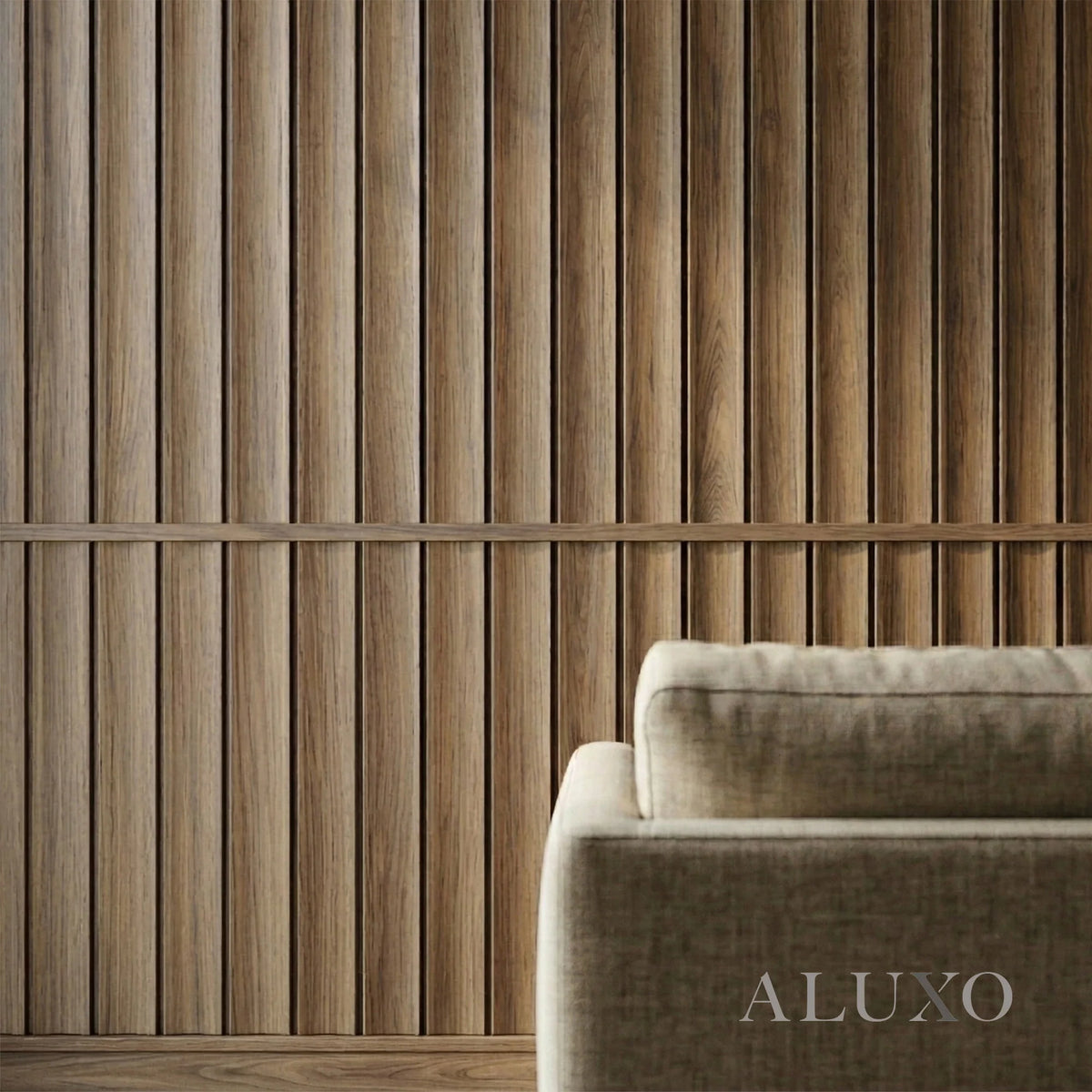 Pre-Cut Wainscoting Wall Panel Kit - Wave Walnut (196cm x 100cm) | Ready-to-Install Scalloped Half-Wall