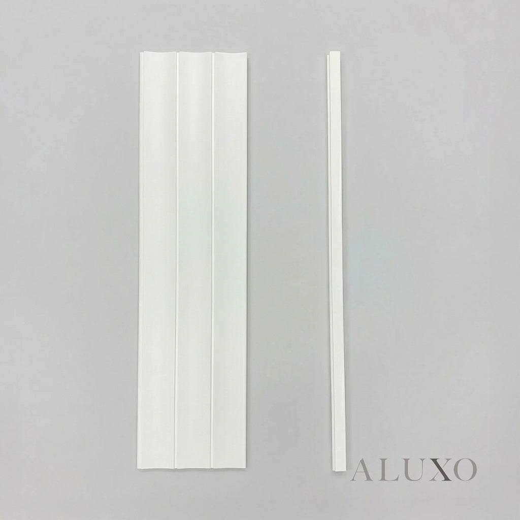 Pre-Cut Wainscoting Wall Panel Kit - Wave White (196cm x 100cm) | Ready-to-Install Scalloped Half-Wall