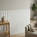 Pre-Cut Wainscoting Wall Panel Kit - Wave White (196cm x 100cm) | Ready-to-Install Scalloped Half-Wall