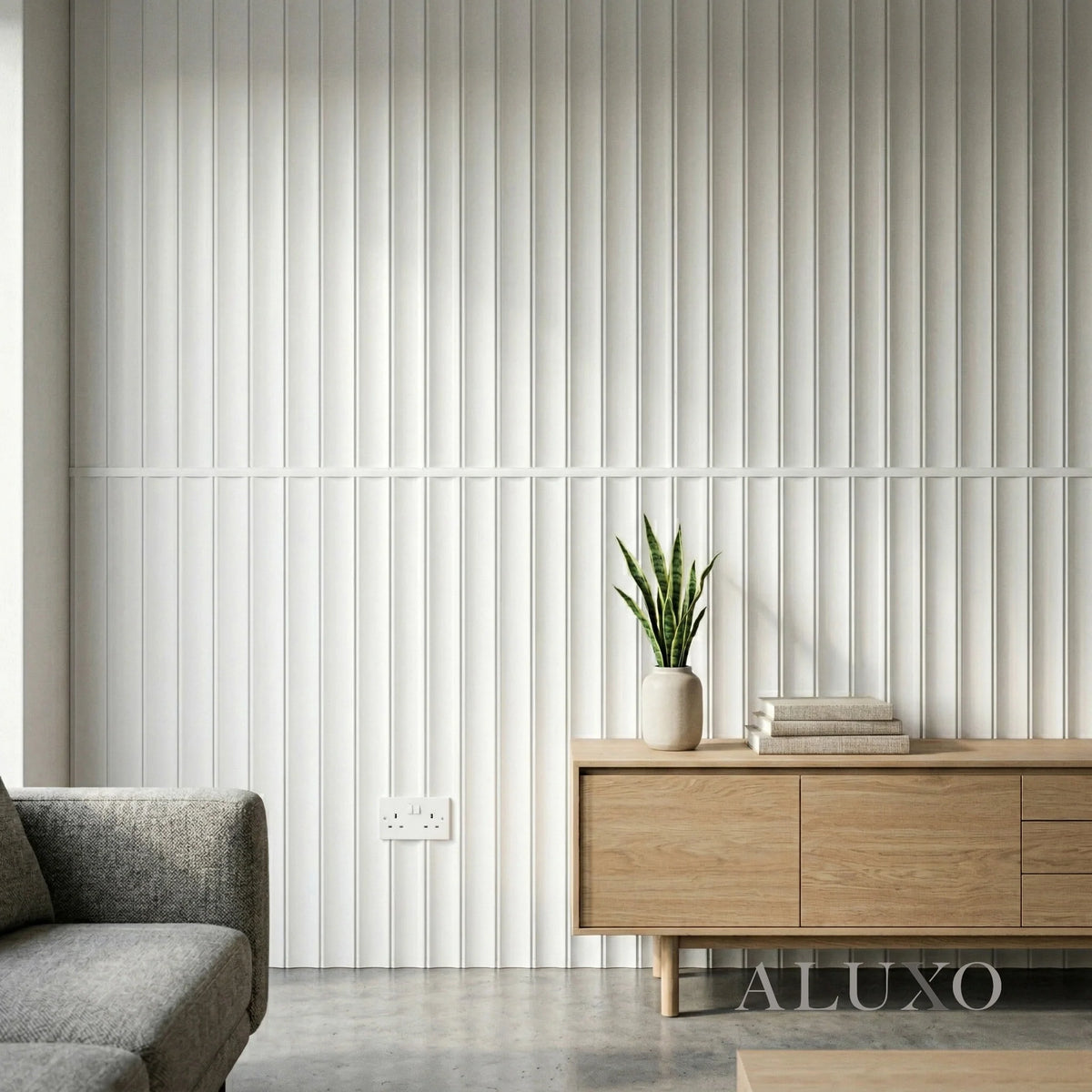 Pre-Cut Wainscoting Wall Panel Kit - Wave White (196cm x 100cm) | Ready-to-Install Scalloped Half-Wall