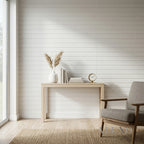 Pre-Cut Wainscoting Wall Panel Kit - Wave White (196cm x 100cm) | Ready-to-Install Scalloped Half-Wall
