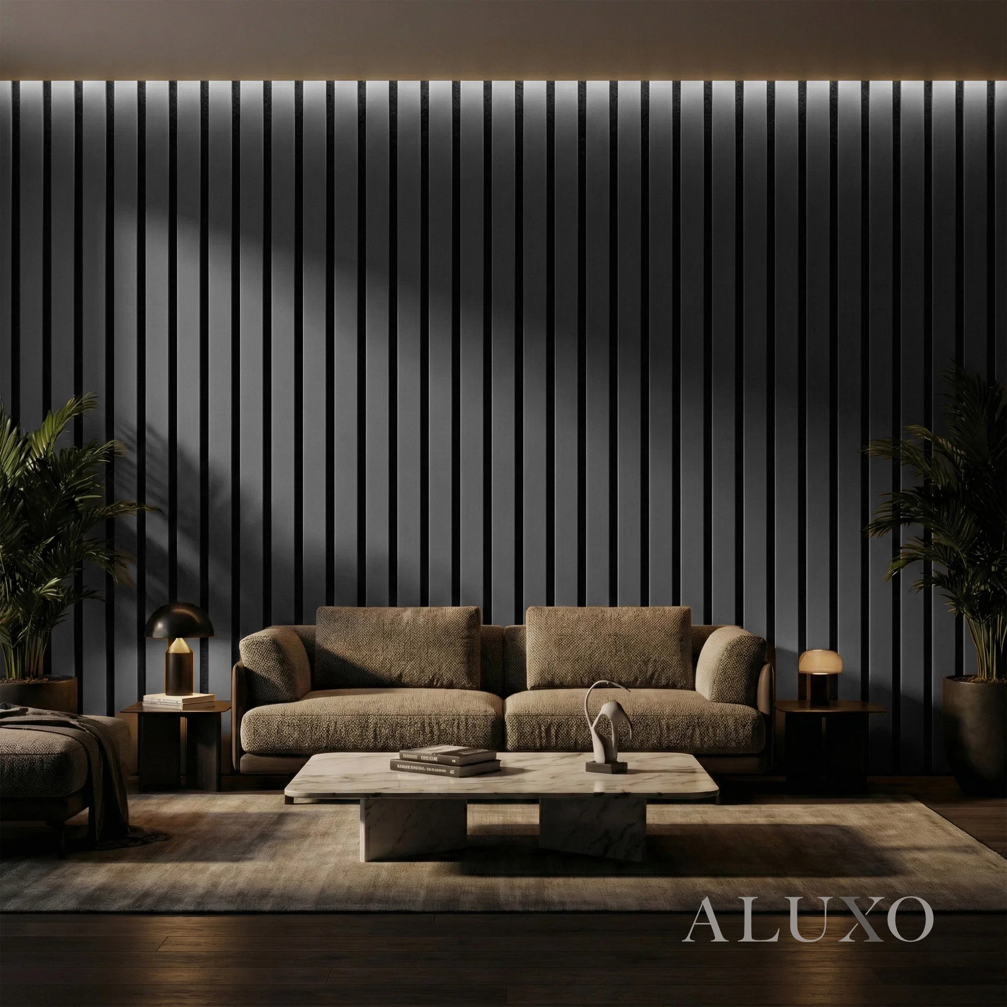 Panelux™ Pro Black Coloured Acoustic Wood Wall Panel | 3-Sided Wrap 240cm x 32cm (Set of 2)