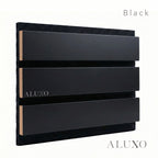 Panelux™ Pro Wide Black Coloured Wall Panel | 3-Sided Wrap Design 240cm x 30cm (Set of 2)
