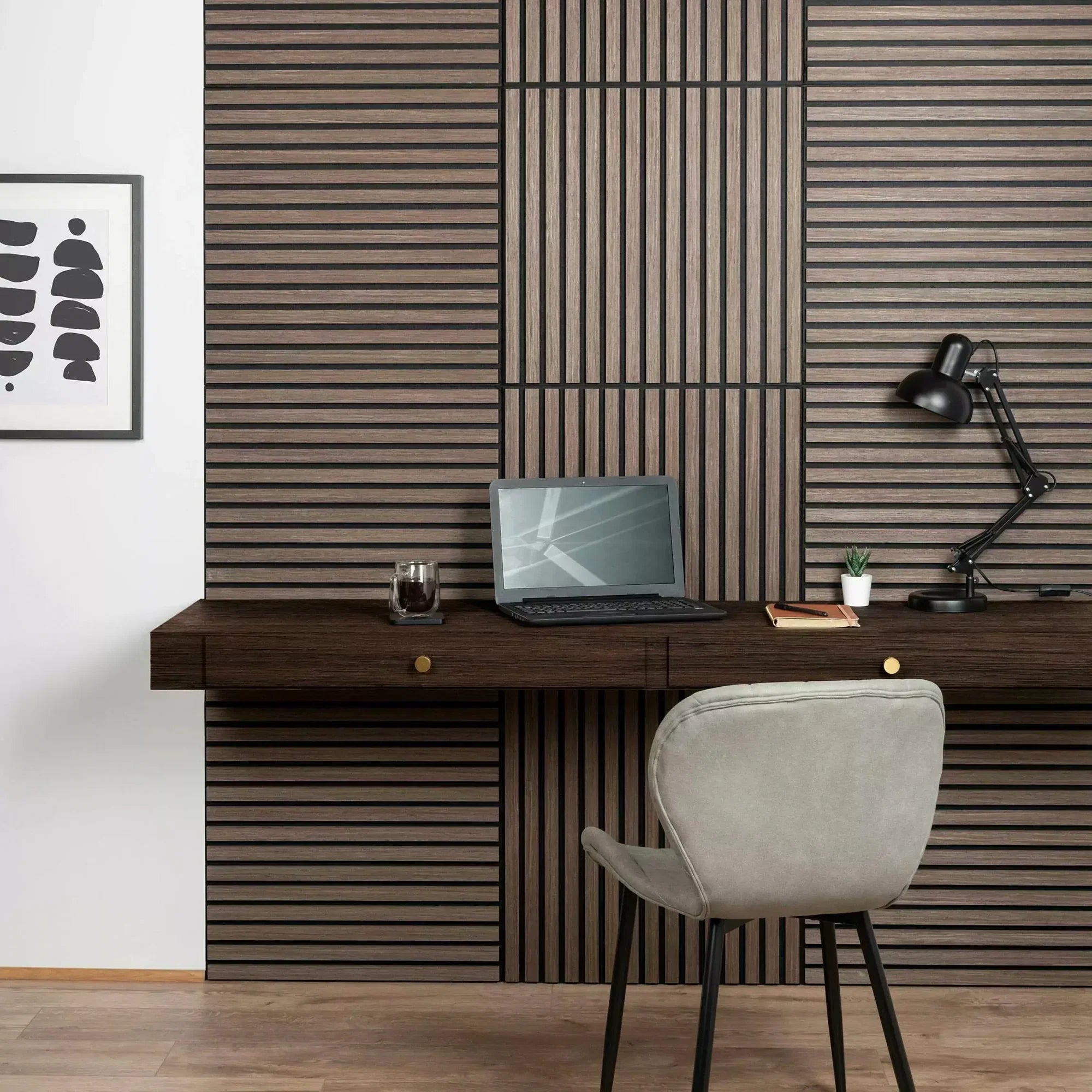 Walnut Wooden Acoustic Wall Panels – 60cm x 60cm Wall Cladding UK