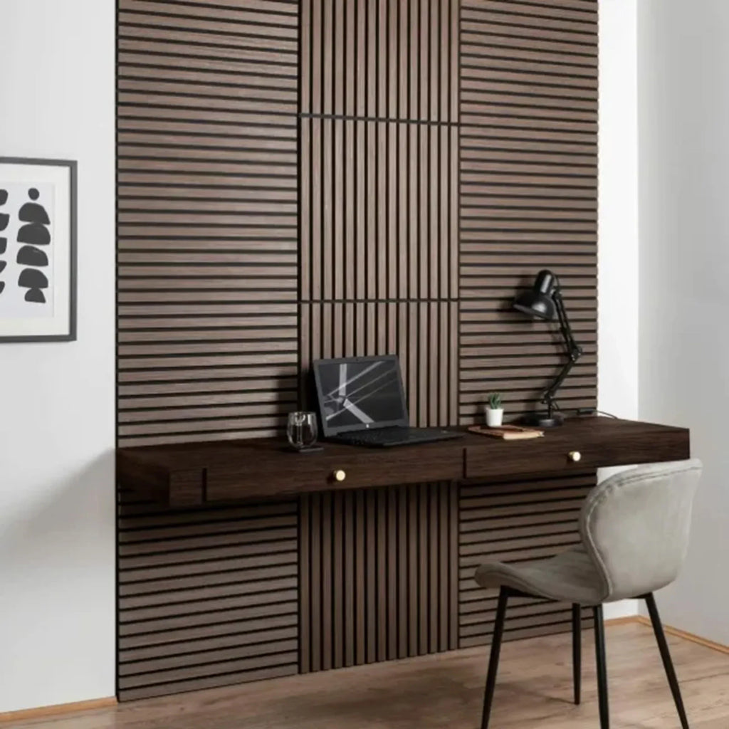 Walnut Wooden Acoustic Wall Panels – 60cm x 60cm Wall Cladding UK