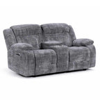 Unico Range Electric Power Grey Fabric Recliners 3, 2 Seater Armchair