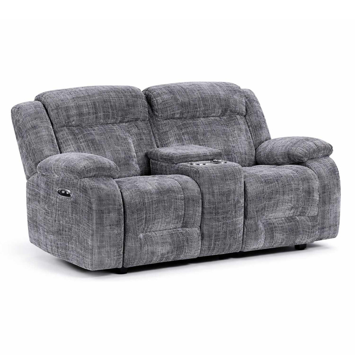 Unico Range Electric Power Grey Fabric Recliners 3, 2 Seater Armchair