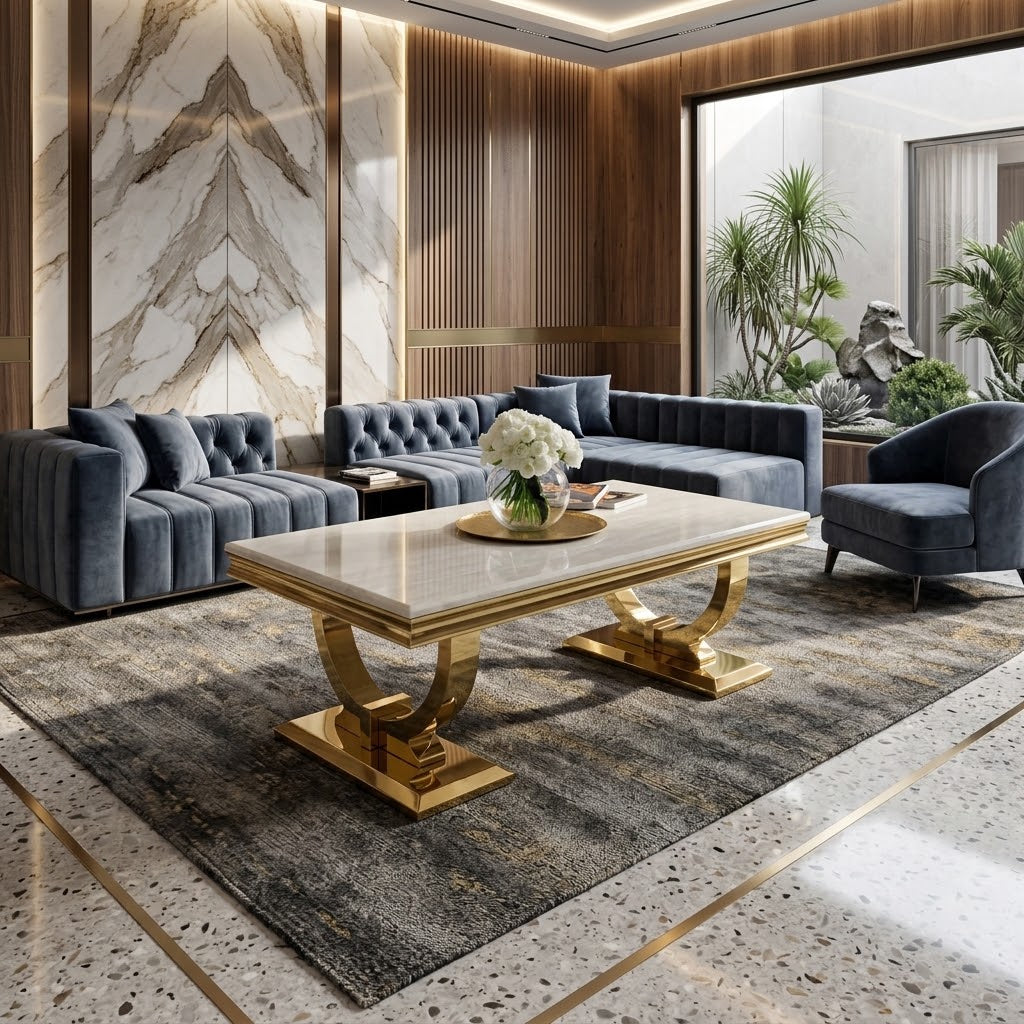 Arianna Cream Marble Coffee Table – Modern UK Living Room Table