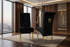 London White & Gold Marble Dining Table with Cream And Gold Lucy Velvet Dining Chairs