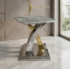 Lucy Side Table with Silver & Gold Legs – Luxury Modern End Table