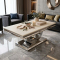 London Cream Marble Coffee Table- Modern Uk Living Room Table , Multiple Colours Available