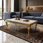 Sofia Cream And Gold Frame Marble Coffee Table