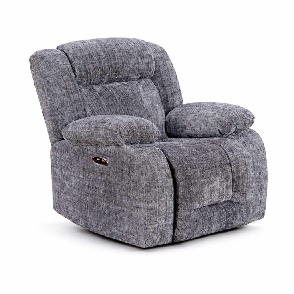 Unico Range Electric Power Grey Fabric Recliners 3, 2 Seater Armchair