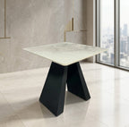 Roma Side Table with Black Legs – Modern End Table for Living Room or Bedroom