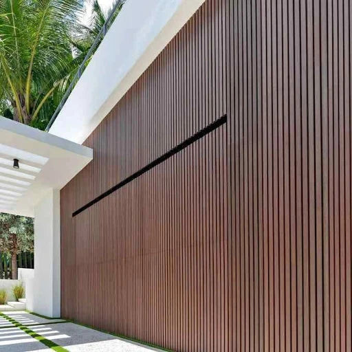 Dark Oak PVC Slatted Wall Panels UK – Waterproof Decorative Wood Effect Finish