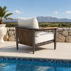 Hemera 5 Seater Outdoor Lounge Set – Wood Effect Aluminium Garden Furniture
