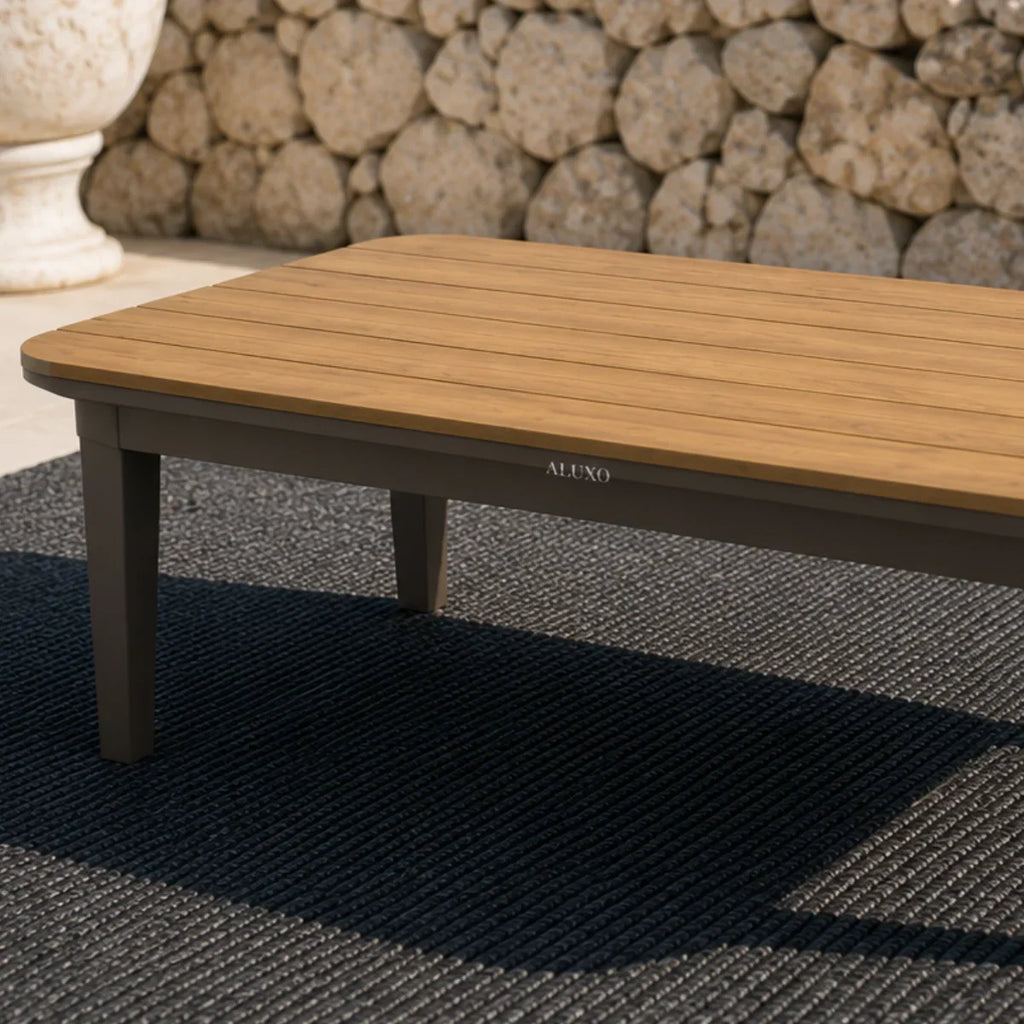 Hemera 5 Seater Outdoor Lounge Set – Wood Effect Aluminium Garden Furniture