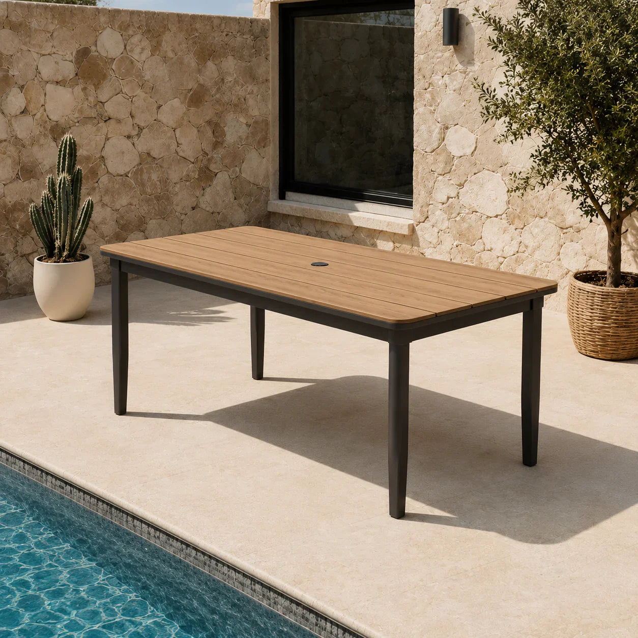 Hemera 6 Seater Garden Dining Set – Modern Aluminium Patio Table & Chairs UK