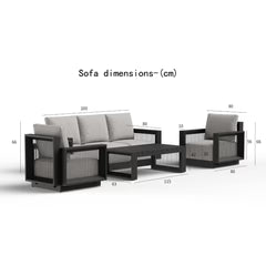 Ikos 5 Seater Outdoor Lounge Set – Onyx Aluminium & Polyrattan Garden Sofa Set UK