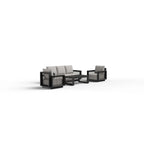 Ikos 5 Seater Outdoor Lounge Set – Onyx Aluminium & Polyrattan Garden Sofa Set UK