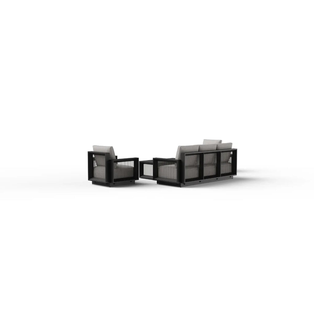 Ikos 5 Seater Outdoor Lounge Set – Onyx Aluminium & Polyrattan Garden Sofa Set UK