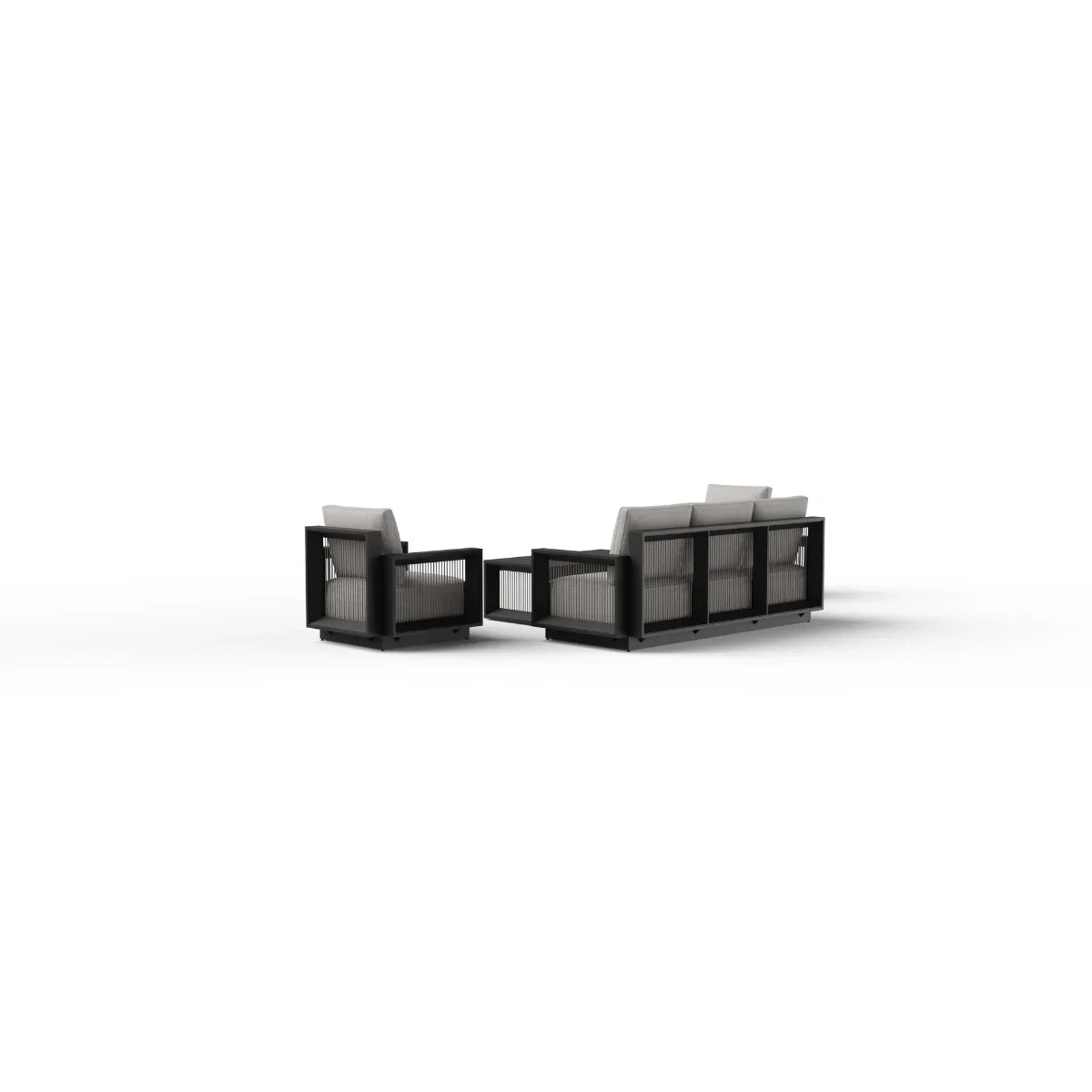 Ikos 5 Seater Outdoor Lounge Set – Onyx Aluminium & Polyrattan Garden Sofa Set UK