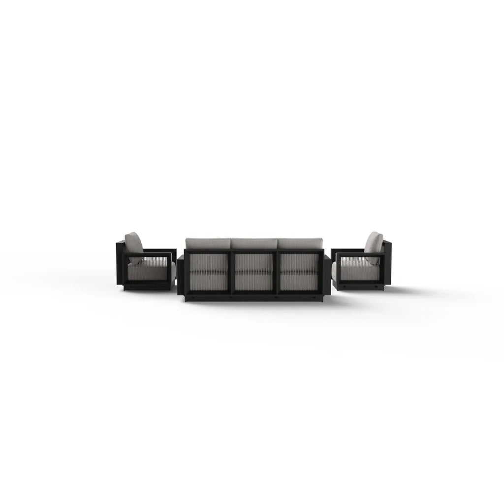 Ikos 5 Seater Outdoor Lounge Set – Onyx Aluminium & Polyrattan Garden Sofa Set UK
