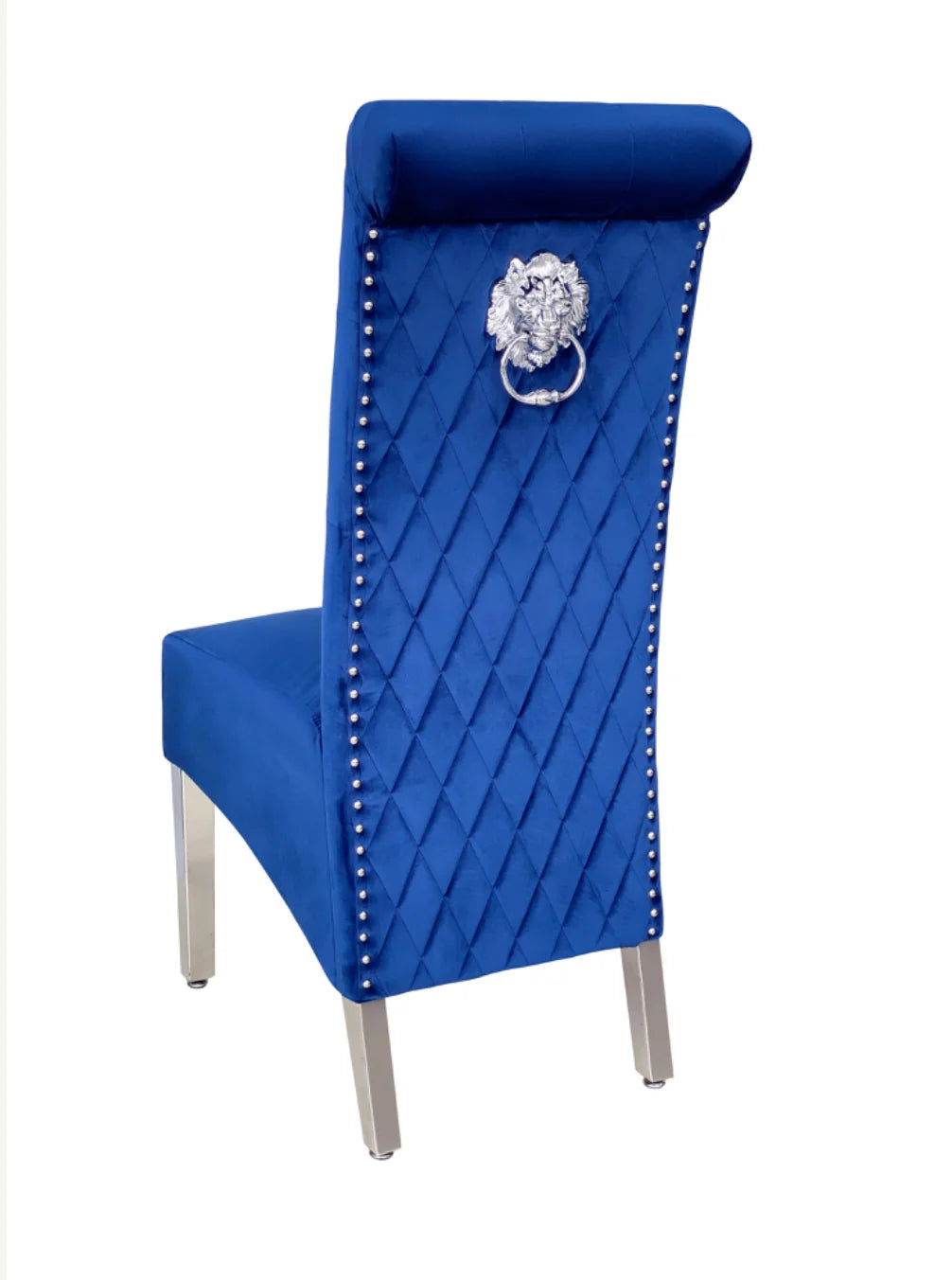 Pair of 2 Sofia Blue Dining Chair Lion Knocker