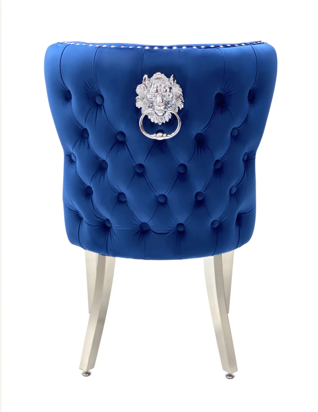 Pair of 2 Valentino Blue Lion Knocker Chair