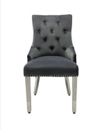 Pair Of 2 Valencia Dark Grey Ring Knocker Chair