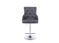 Majestic Dark Grey Pu Leather Lion Knocker Bar Stool