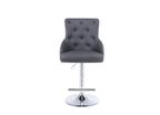 Majestic Dark Grey Pu Leather Lion Knocker Bar Stool