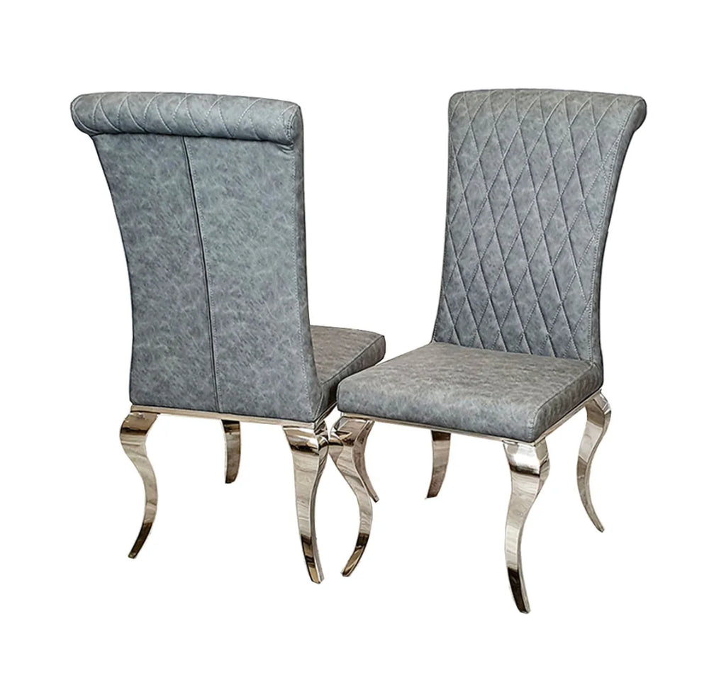 Pair of 2 Nicole Dark Grey PU Leather Chair