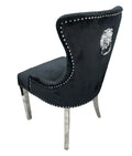 Pair of 2 Chelsea Black Lion Knocker Chair