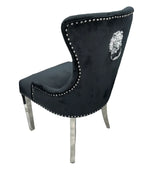 Pair of 2 Chelsea Black Lion Knocker Chair