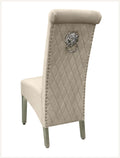 Pair of 2 Sofia Mink Lion Knocker Chairs