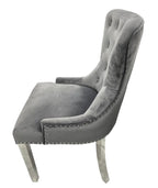 Pair of 2 | Chelsea Dark Grey Lion Knocker Dining Chair
