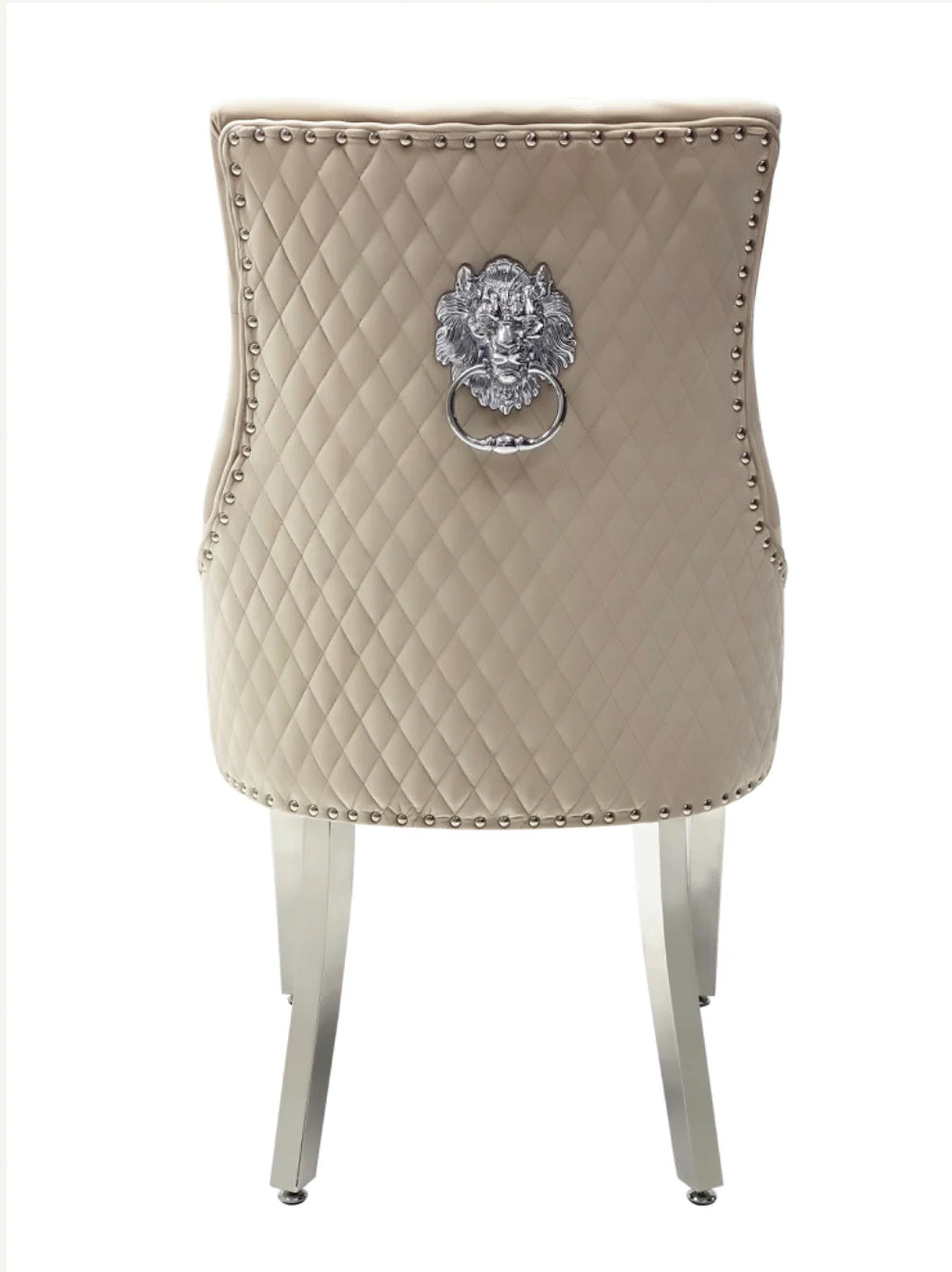 Pair of 2 Majestic Mink Lion Knocker Chair