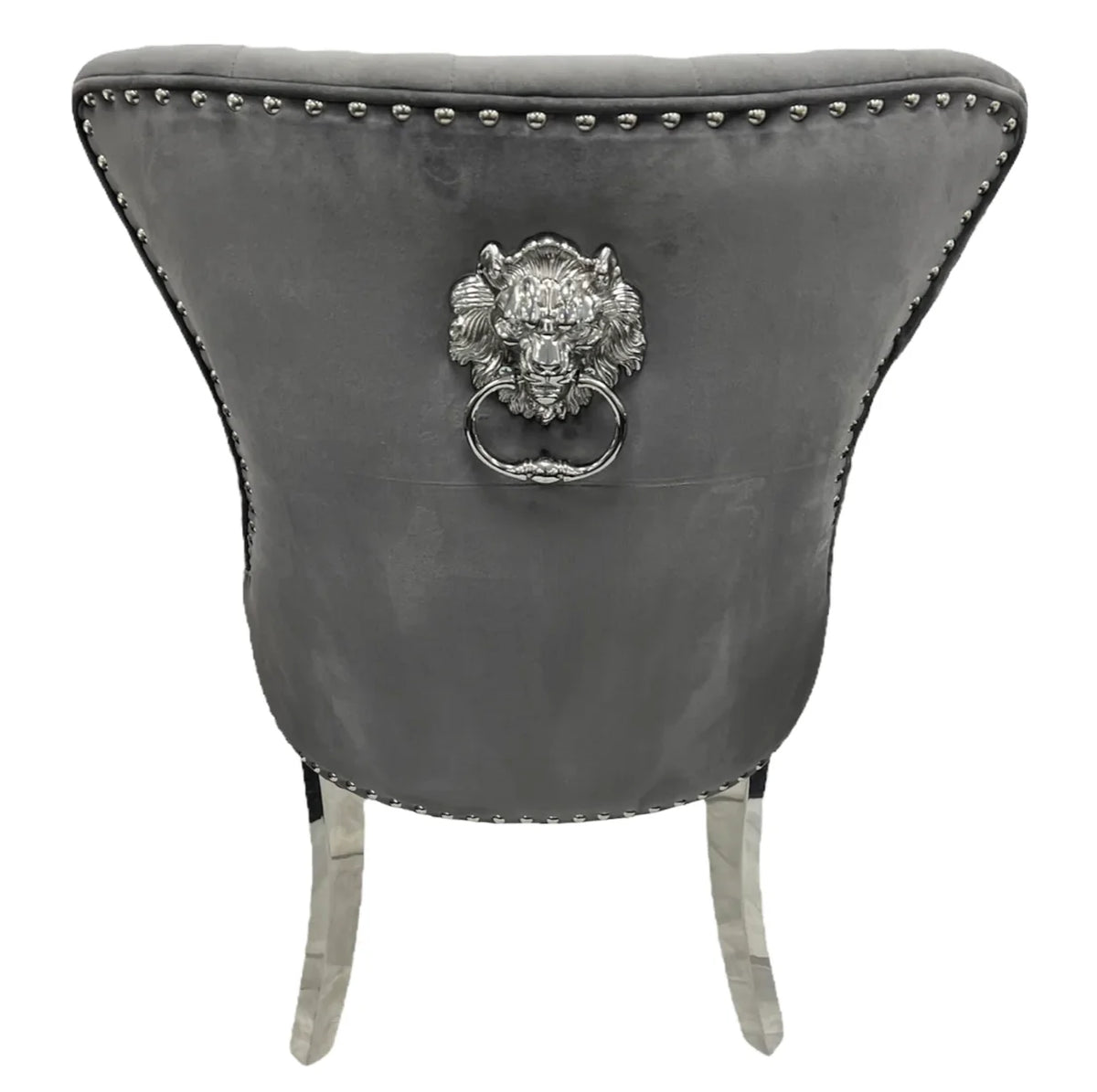 Pair of 2 | Chelsea Dark Grey Lion Knocker Dining Chair