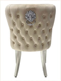 Set of 2 Valentino Mink Velvet Lion Knocker Chairs – Luxury Dining Chair
