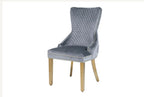 Pair Of 2 Victoria Grey Gold Chair With Lion Knocker